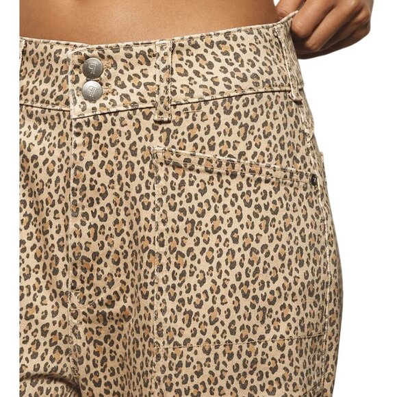 Anthropologie Pilcro The Wanderer Mid Rise Relax Leg Jeans Leopard Size 32 - Picture 7 of 14